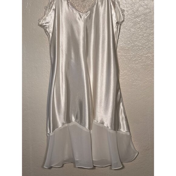 VTG L GLAMOROUS BLOSSOM INTIMATES White Satin Lace Chemise Nightgown Feminine - Picture 13 of 16